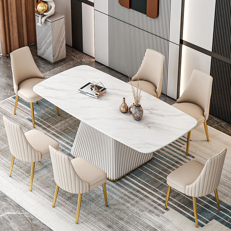 Glam 1/2/5/7 Pieces Dining Set Sintered Stone Dining Furniture for Home Use Clearhalo 'Dining Room Sets' 'Dining Tables & Seating' 'dining_room_set' 'furn' 'furn_dining_room_set' 'Furniture' 'furniture_dining_room_set' 'Kitchen & Dining Furniture' 'kitchen&dining_furn' 'kitchen' 4458533