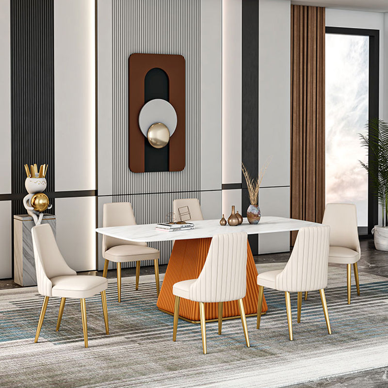 Glam 1/2/5/7 Pieces Dining Set Sintered Stone Dining Furniture for Home Use Clearhalo 'Dining Room Sets' 'Dining Tables & Seating' 'dining_room_set' 'furn' 'furn_dining_room_set' 'Furniture' 'furniture_dining_room_set' 'Kitchen & Dining Furniture' 'kitchen&dining_furn' 'kitchen' 4458535