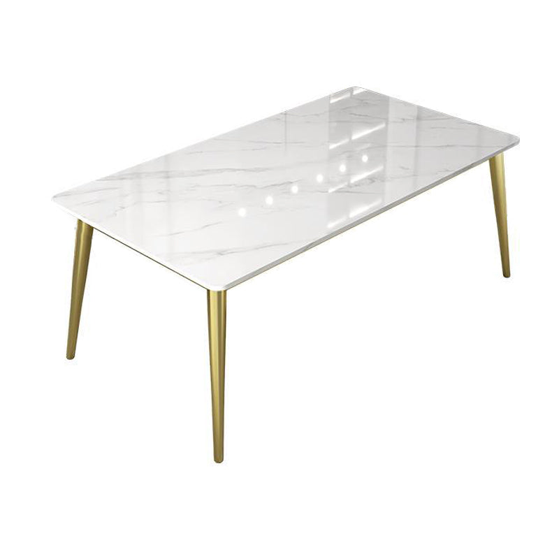 1/4/5/7 Pcs Metal Scandinavian Dining Room Set with Rectangle Table Dinette Set White 63"L x 31.5"W Clearhalo 'Dining Room Sets' 'Dining Tables & Seating' 'dining_room_set' 'Furniture' 'furniture_dining_room_set' 'Kitchen & Dining Furniture' 'kitchen&dining_furn' 'kitchen' 4458542