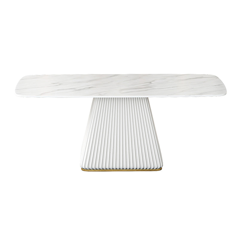 Nordic 1/2/5/7 Pieces Rectangle Dining Set Sintered Stone Dining Table Set White 71"L x 31"W Clearhalo 'Dining Room Sets' 'Dining Tables & Seating' 'dining_room_set' 'furn' 'furn_dining_room_set' 'Furniture' 'furniture_dining_room_set' 'Kitchen & Dining Furniture' 'kitchen&dining_furn' 'kitchen' 4458561
