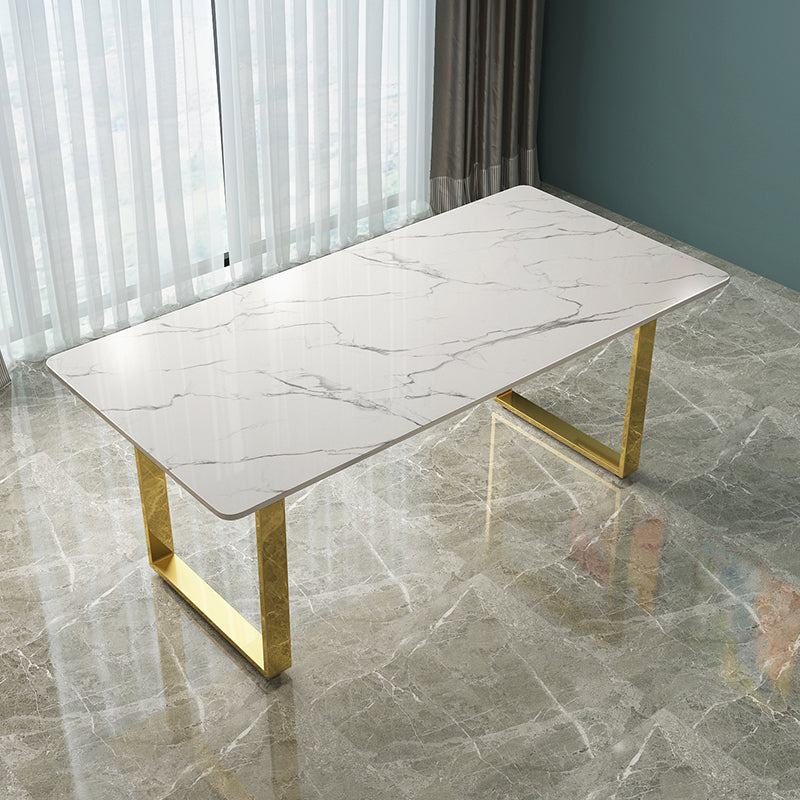 Luxury 1/2/5/7 Pieces Dining Set Sintered Stone Dining Table Set with Leather Chairs White 79"L x 31"W Clearhalo 'Dining Room Sets' 'Dining Tables & Seating' 'dining_room_set' 'furn' 'furn_dining_room_set' 'Furniture' 'furniture_dining_room_set' 'Kitchen & Dining Furniture' 'kitchen&dining_furn' 'kitchen' 4458604