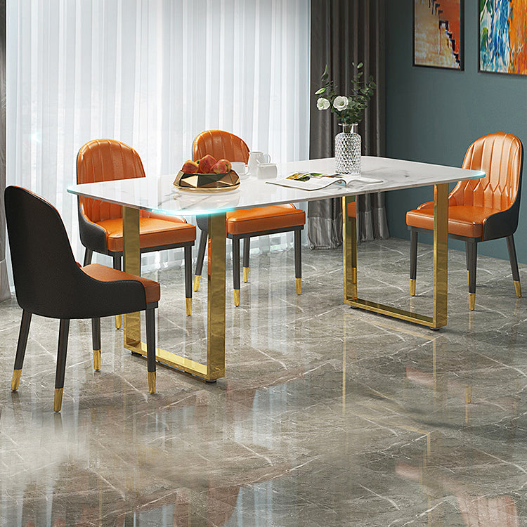 Luxury 1/2/5/7 Pieces Dining Set Sintered Stone Dining Table Set with Leather Chairs Clearhalo 'Dining Room Sets' 'Dining Tables & Seating' 'dining_room_set' 'furn' 'furn_dining_room_set' 'Furniture' 'furniture_dining_room_set' 'Kitchen & Dining Furniture' 'kitchen&dining_furn' 'kitchen' 4458607