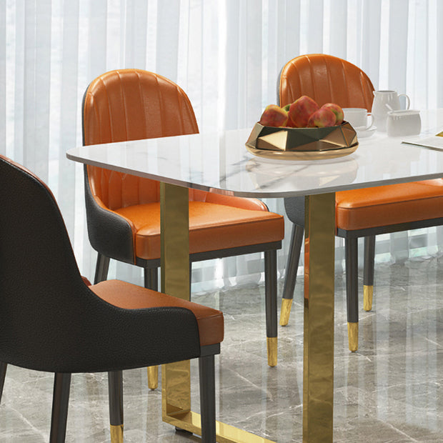 Luxury 1/2/5/7 Pieces Dining Set Sintered Stone Dining Table Set with Leather Chairs Clearhalo 'Dining Room Sets' 'Dining Tables & Seating' 'dining_room_set' 'furn' 'furn_dining_room_set' 'Furniture' 'furniture_dining_room_set' 'Kitchen & Dining Furniture' 'kitchen&dining_furn' 'kitchen' 4458612