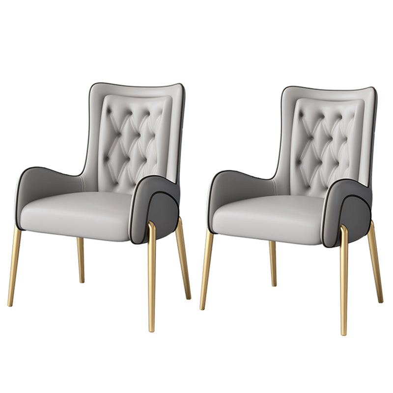 Glam 1/2 Pieces Dining Set Sintered Stone Dining Furniture for Home Use 2 Grey Chairs Clearhalo 'Dining Room Sets' 'Dining Tables & Seating' 'dining_room_set' 'furn' 'furn_dining_room_set' 'Furniture' 'furniture_dining_room_set' 'Kitchen & Dining Furniture' 'kitchen&dining_furn' 'kitchen' 4458636