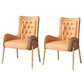 Glam 1/2 Pieces Dining Set Sintered Stone Dining Furniture for Home Use 2 Orange Chairs Clearhalo 'Dining Room Sets' 'Dining Tables & Seating' 'dining_room_set' 'furn' 'furn_dining_room_set' 'Furniture' 'furniture_dining_room_set' 'Kitchen & Dining Furniture' 'kitchen&dining_furn' 'kitchen' 4458638