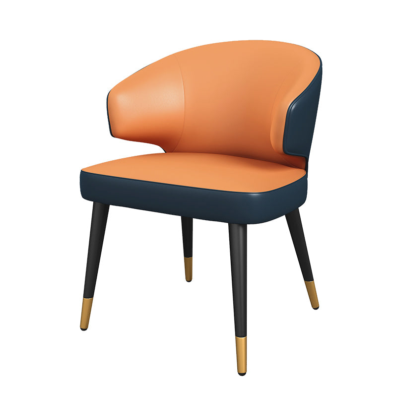 1/5 Pcs Metal Scandinavian Dining Room Set with Round Table Dinette Set 1 Orange Chair Clearhalo 'Dining Room Sets' 'Dining Tables & Seating' 'dining_room_set' 'furn' 'furn_dining_room_set' 'Furniture' 'furniture_dining_room_set' 'Kitchen & Dining Furniture' 'kitchen&dining_furn' 'kitchen' 4458651