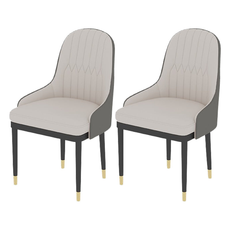 Modern 1/2/5/7 Pieces Grey Dining Set Sintered Stone Dining Table with Leather Chairs 2 White Chairs Clearhalo 'Dining Room Sets' 'Dining Tables & Seating' 'dining_room_set' 'furn' 'furn_dining_room_set' 'Furniture' 'furniture_dining_room_set' 'Kitchen & Dining Furniture' 'kitchen&dining_furn' 'kitchen' 4458671