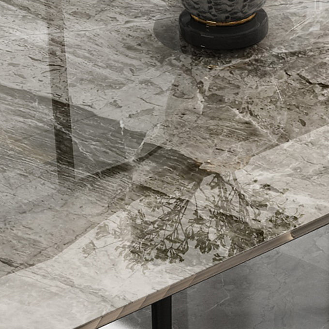 Modern 1/2/5/7 Pieces Grey Dining Set Sintered Stone Dining Table with Leather Chairs Clearhalo 'Dining Room Sets' 'Dining Tables & Seating' 'dining_room_set' 'furn' 'furn_dining_room_set' 'Furniture' 'furniture_dining_room_set' 'Kitchen & Dining Furniture' 'kitchen&dining_furn' 'kitchen' 4458676