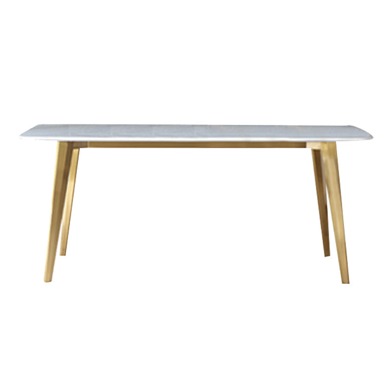 1/4/5/7 Pcs Metal Glam Dining Room Set with Rectangle Table Dining Set White 63"L x 31.5"W Clearhalo 'Dining Room Sets' 'Dining Tables & Seating' 'dining_room_set' 'furn' 'furn_dining_room_set' 'Furniture' 'furniture_dining_room_set' 'Kitchen & Dining Furniture' 'kitchen&dining_furn' 'kitchen' 4458689