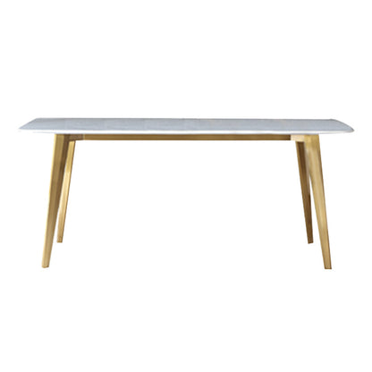 1/4/5/7 Pcs Metal Glam Dining Room Set with Rectangle Table Dining Set White 63"L x 31.5"W Clearhalo 'Dining Room Sets' 'Dining Tables & Seating' 'dining_room_set' 'furn' 'furn_dining_room_set' 'Furniture' 'furniture_dining_room_set' 'Kitchen & Dining Furniture' 'kitchen&dining_furn' 'kitchen' 4458689