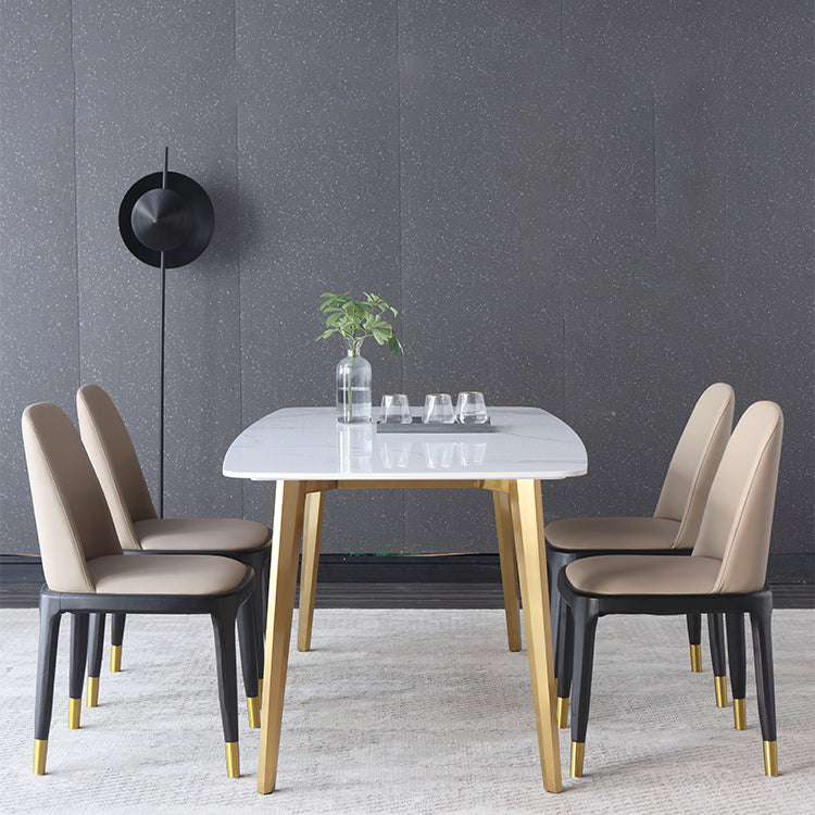 1/4/5/7 Pcs Metal Glam Dining Room Set with Rectangle Table Dining Set Clearhalo 'Dining Room Sets' 'Dining Tables & Seating' 'dining_room_set' 'furn' 'furn_dining_room_set' 'Furniture' 'furniture_dining_room_set' 'Kitchen & Dining Furniture' 'kitchen&dining_furn' 'kitchen' 4458692