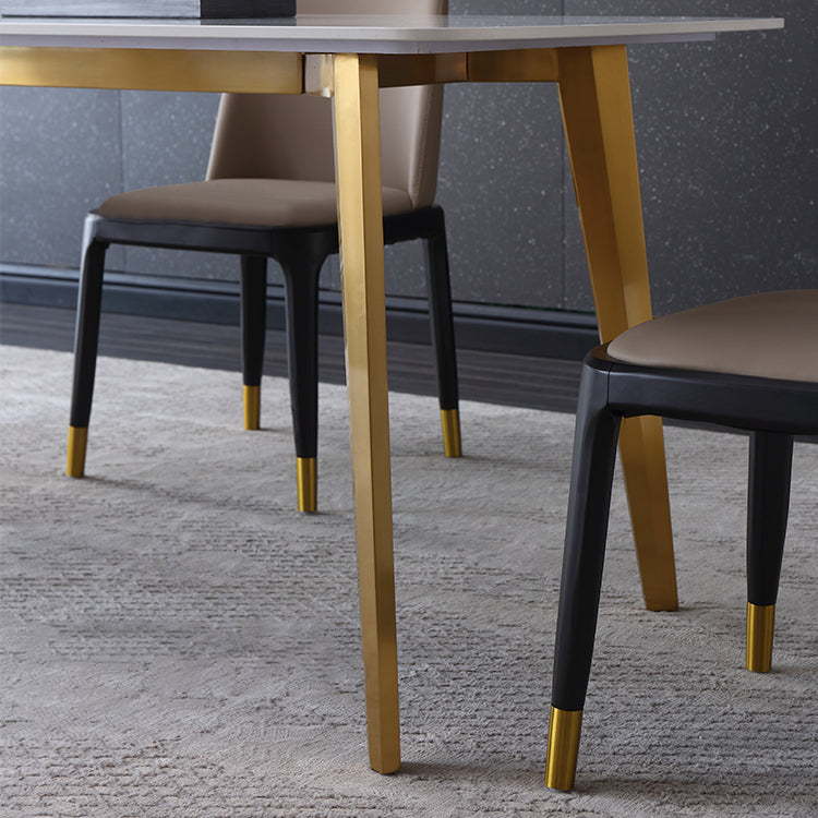 1/4/5/7 Pcs Metal Glam Dining Room Set with Rectangle Table Dining Set Clearhalo 'Dining Room Sets' 'Dining Tables & Seating' 'dining_room_set' 'furn' 'furn_dining_room_set' 'Furniture' 'furniture_dining_room_set' 'Kitchen & Dining Furniture' 'kitchen&dining_furn' 'kitchen' 4458695