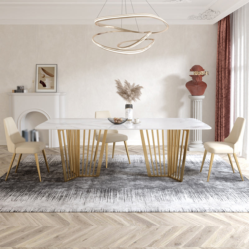 1/4/5/7 Pieces Luxury Dining Set Sintered Stone Dining Furniture with Leather Chairs 4 Pieces: Table, 3 Chairs Clearhalo 'Dining Room Sets' 'Dining Tables & Seating' 'dining_room_set' 'furn' 'furn_dining_room_set' 'Furniture' 'furniture_dining_room_set' 'Kitchen & Dining Furniture' 'kitchen&dining_furn' 'kitchen' 4458705
