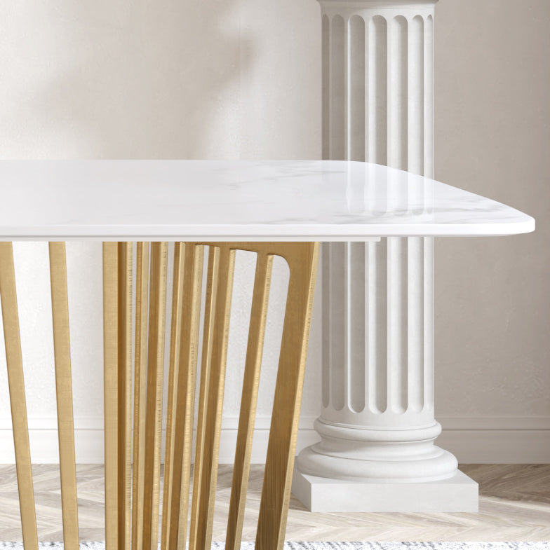 1/4/5/7 Pieces Luxury Dining Set Sintered Stone Dining Furniture with Leather Chairs Clearhalo 'Dining Room Sets' 'Dining Tables & Seating' 'dining_room_set' 'furn' 'furn_dining_room_set' 'Furniture' 'furniture_dining_room_set' 'Kitchen & Dining Furniture' 'kitchen&dining_furn' 'kitchen' 4458713
