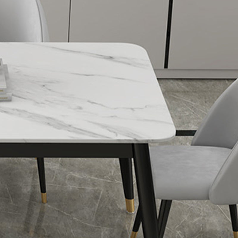 Glam 1/3/5/7 Pieces Dining Set Sintered Stone Dining Table for Home Use Clearhalo 'Dining Room Sets' 'Dining Tables & Seating' 'dining_room_set' 'furn' 'furn_dining_room_set' 'Furniture' 'furniture_dining_room_set' 'Kitchen & Dining Furniture' 'kitchen&dining_furn' 'kitchen' 4458730