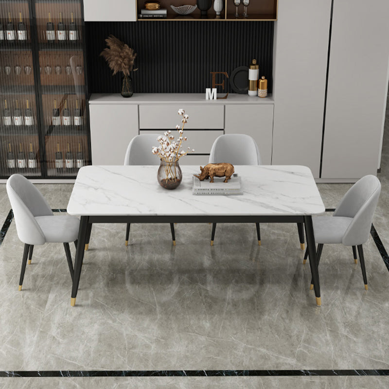 Glam 1/3/5/7 Pieces Dining Set Sintered Stone Dining Table for Home Use Clearhalo 'Dining Room Sets' 'Dining Tables & Seating' 'dining_room_set' 'furn' 'furn_dining_room_set' 'Furniture' 'furniture_dining_room_set' 'Kitchen & Dining Furniture' 'kitchen&dining_furn' 'kitchen' 4458734