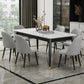 Glam 1/3/5/7 Pieces Dining Set Sintered Stone Dining Table for Home Use Clearhalo 'Dining Room Sets' 'Dining Tables & Seating' 'dining_room_set' 'furn' 'furn_dining_room_set' 'Furniture' 'furniture_dining_room_set' 'Kitchen & Dining Furniture' 'kitchen&dining_furn' 'kitchen' 4458735