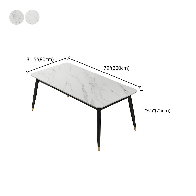 Glam 1/3/5/7 Pieces Dining Set Sintered Stone Dining Table for Home Use Clearhalo 'Dining Room Sets' 'Dining Tables & Seating' 'dining_room_set' 'furn' 'furn_dining_room_set' 'Furniture' 'furniture_dining_room_set' 'Kitchen & Dining Furniture' 'kitchen&dining_furn' 'kitchen' 4458743