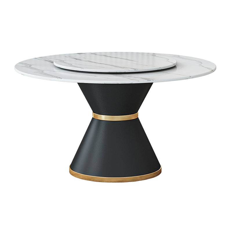 1/2/7/9 Pcs Metal Contemporary Dining Room Set with Round Table Dinette Set White-Gold 53"L x 53"W Clearhalo 'Dining Room Sets' 'Dining Tables & Seating' 'dining_room_set' 'furn' 'furn_dining_room_set' 'Furniture' 'furniture_dining_room_set' 'Kitchen & Dining Furniture' 'kitchen&dining_furn' 'kitchen' 4458746