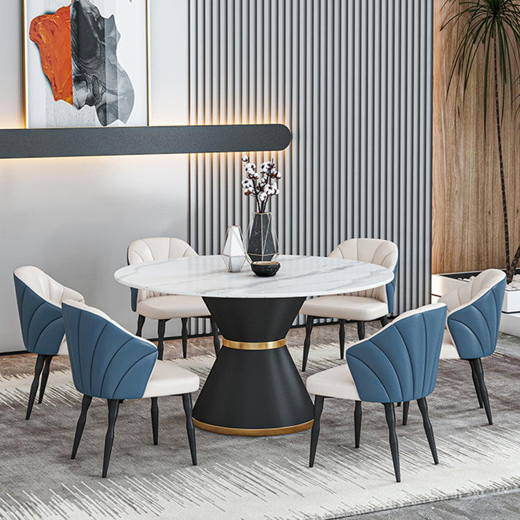 1/2/7/9 Pcs Metal Contemporary Dining Room Set with Round Table Dinette Set Clearhalo 'Dining Room Sets' 'Dining Tables & Seating' 'dining_room_set' 'furn' 'furn_dining_room_set' 'Furniture' 'furniture_dining_room_set' 'Kitchen & Dining Furniture' 'kitchen&dining_furn' 'kitchen' 4458748