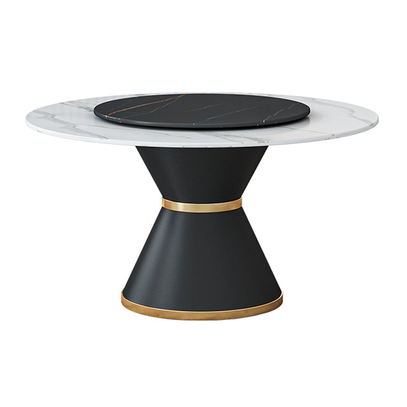 1/2/7/9 Pcs Metal Contemporary Dining Room Set with Round Table Dinette Set Black-Gold 53"L x 53"W Clearhalo 'Dining Room Sets' 'Dining Tables & Seating' 'dining_room_set' 'furn' 'furn_dining_room_set' 'Furniture' 'furniture_dining_room_set' 'Kitchen & Dining Furniture' 'kitchen&dining_furn' 'kitchen' 4458749