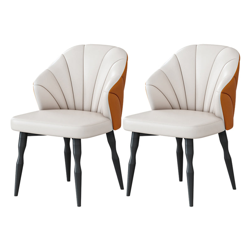 1/2/7/9 Pcs Metal Contemporary Dining Room Set with Round Table Dinette Set 2 Orange Chairs Clearhalo 'Dining Room Sets' 'Dining Tables & Seating' 'dining_room_set' 'furn' 'furn_dining_room_set' 'Furniture' 'furniture_dining_room_set' 'Kitchen & Dining Furniture' 'kitchen&dining_furn' 'kitchen' 4458750