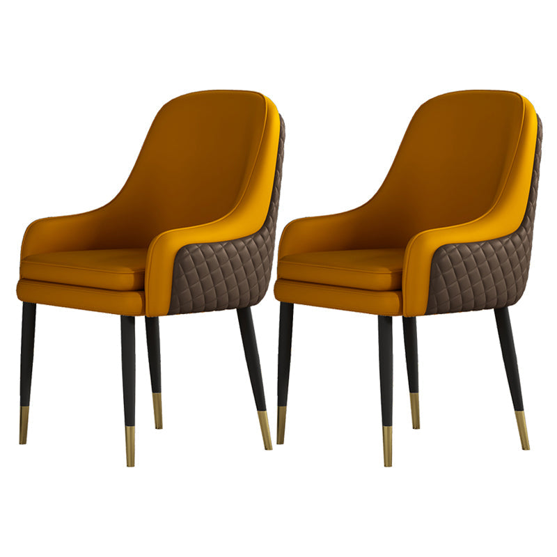 1/2/7/9 Pcs Metal Contemporary Dining Room Set with Round Table Dinette Set 2 Grey-Orange Chairs Clearhalo 'Dining Room Sets' 'Dining Tables & Seating' 'dining_room_set' 'furn' 'furn_dining_room_set' 'Furniture' 'furniture_dining_room_set' 'Kitchen & Dining Furniture' 'kitchen&dining_furn' 'kitchen' 4458756