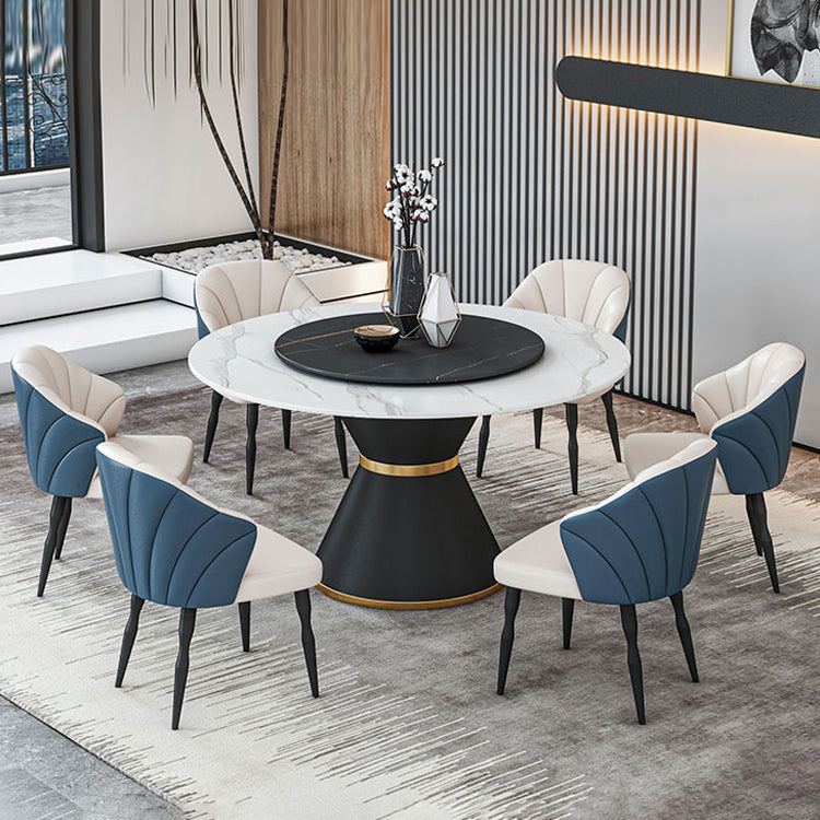 1/2/7/9 Pcs Metal Contemporary Dining Room Set with Round Table Dinette Set Clearhalo 'Dining Room Sets' 'Dining Tables & Seating' 'dining_room_set' 'furn' 'furn_dining_room_set' 'Furniture' 'furniture_dining_room_set' 'Kitchen & Dining Furniture' 'kitchen&dining_furn' 'kitchen' 4458759