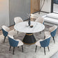 1/2/7/9 Pcs Metal Contemporary Dining Room Set with Round Table Dinette Set 7 Pieces: White Table, 6 Blue Chairs Clearhalo 'Dining Room Sets' 'Dining Tables & Seating' 'dining_room_set' 'furn' 'furn_dining_room_set' 'Furniture' 'furniture_dining_room_set' 'Kitchen & Dining Furniture' 'kitchen&dining_furn' 'kitchen' 4458761