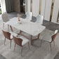 Nordic 1/4/5/7 Pieces Dining Set Sintered Stone Dining Table with Leather Chairs Clearhalo 'Dining Room Sets' 'Dining Tables & Seating' 'dining_room_set' 'furn' 'furn_dining_room_set' 'Furniture' 'furniture_dining_room_set' 'Kitchen & Dining Furniture' 'kitchen&dining_furn' 'kitchen' 4458775