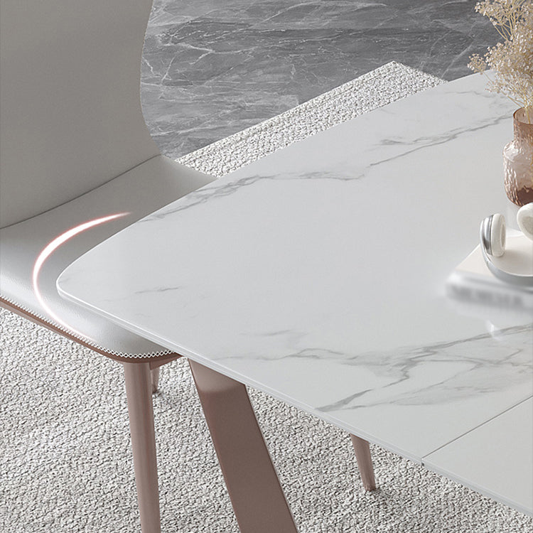 Nordic 1/4/5/7 Pieces Dining Set Sintered Stone Dining Table with Leather Chairs Clearhalo 'Dining Room Sets' 'Dining Tables & Seating' 'dining_room_set' 'furn' 'furn_dining_room_set' 'Furniture' 'furniture_dining_room_set' 'Kitchen & Dining Furniture' 'kitchen&dining_furn' 'kitchen' 4458780