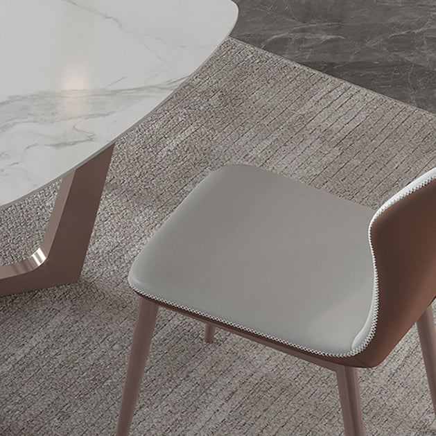 Nordic 1/4/5/7 Pieces Dining Set Sintered Stone Dining Table with Leather Chairs Clearhalo 'Dining Room Sets' 'Dining Tables & Seating' 'dining_room_set' 'furn' 'furn_dining_room_set' 'Furniture' 'furniture_dining_room_set' 'Kitchen & Dining Furniture' 'kitchen&dining_furn' 'kitchen' 4458781