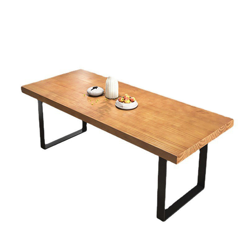 Modern 1/4/5/7 Pieces Dining Set Rectangle Solid Wood Dining Table Set Brown 79"L x 35"W Clearhalo 'Dining Room Sets' 'Dining Tables & Seating' 'dining_room_set' 'furn' 'furn_dining_room_set' 'Furniture' 'furniture_dining_room_set' 'Kitchen & Dining Furniture' 'kitchen&dining_furn' 'kitchen' 4458789