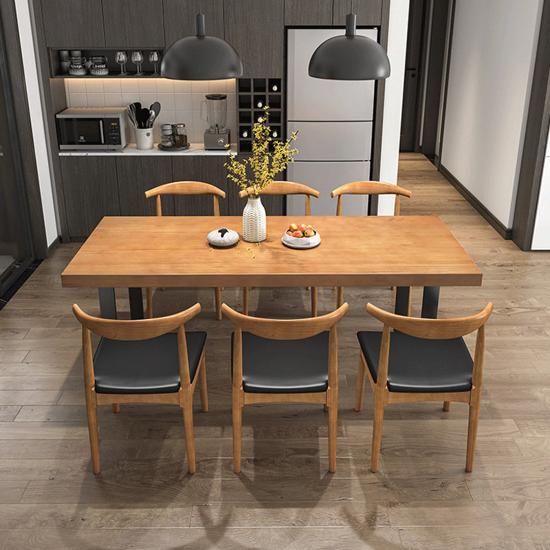 Modern 1/4/5/7 Pieces Dining Set Rectangle Solid Wood Dining Table Set Clearhalo 'Dining Room Sets' 'Dining Tables & Seating' 'dining_room_set' 'furn' 'furn_dining_room_set' 'Furniture' 'furniture_dining_room_set' 'Kitchen & Dining Furniture' 'kitchen&dining_furn' 'kitchen' 4458797