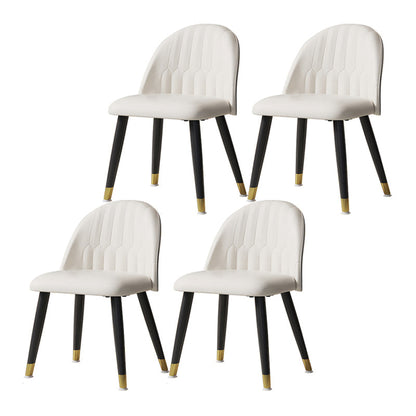 1/4/7 Pcs Metal Modern Dining Room Set with Round Table Dining Set 4 White Chairs Clearhalo 'Dining Room Sets' 'Dining Tables & Seating' 'dining_room_set' 'furn' 'furn_dining_room_set' 'Furniture' 'furniture_dining_room_set' 'Kitchen & Dining Furniture' 'kitchen&dining_furn' 'kitchen' 4458806