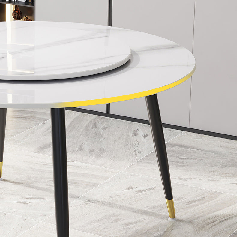 1/4/7 Pcs Metal Modern Dining Room Set with Round Table Dining Set Clearhalo 'Dining Room Sets' 'Dining Tables & Seating' 'dining_room_set' 'furn' 'furn_dining_room_set' 'Furniture' 'furniture_dining_room_set' 'Kitchen & Dining Furniture' 'kitchen&dining_furn' 'kitchen' 4458816