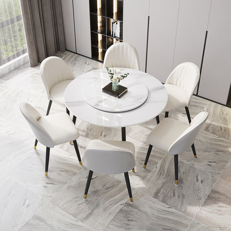 1/4/7 Pcs Metal Modern Dining Room Set with Round Table Dining Set Clearhalo 'Dining Room Sets' 'Dining Tables & Seating' 'dining_room_set' 'furn' 'furn_dining_room_set' 'Furniture' 'furniture_dining_room_set' 'Kitchen & Dining Furniture' 'kitchen&dining_furn' 'kitchen' 4458821