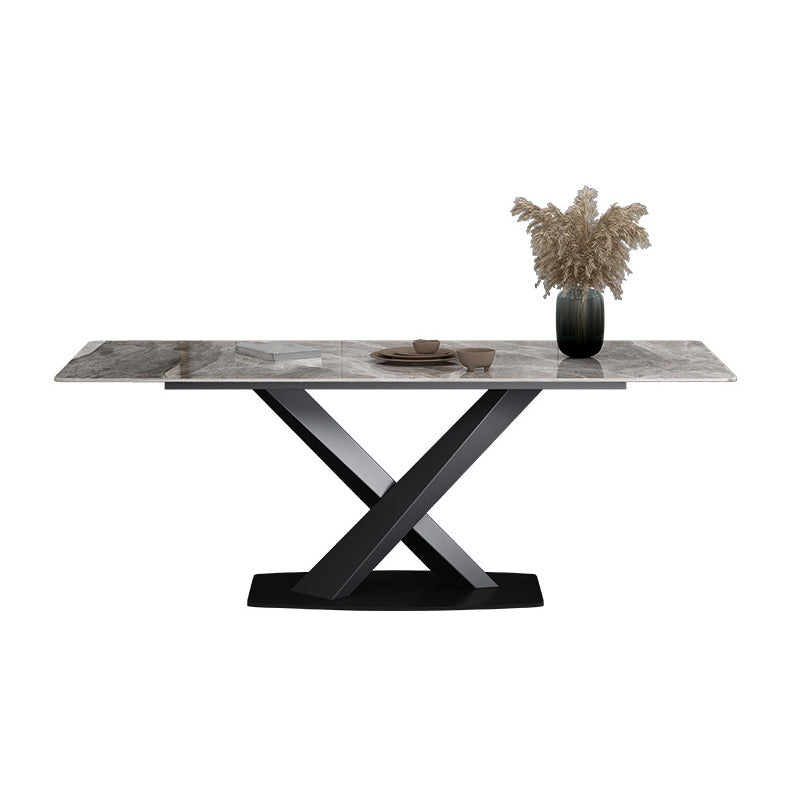 Contemporary 1/4/5/7 Pieces Dining Set Gray Sintered Stone Dining Table for Home Use Clearhalo 'Dining Room Sets' 'Dining Tables & Seating' 'dining_room_set' 'furn' 'furn_dining_room_set' 'Furniture' 'furniture_dining_room_set' 'Kitchen & Dining Furniture' 'kitchen&dining_furn' 'kitchen' 4458829