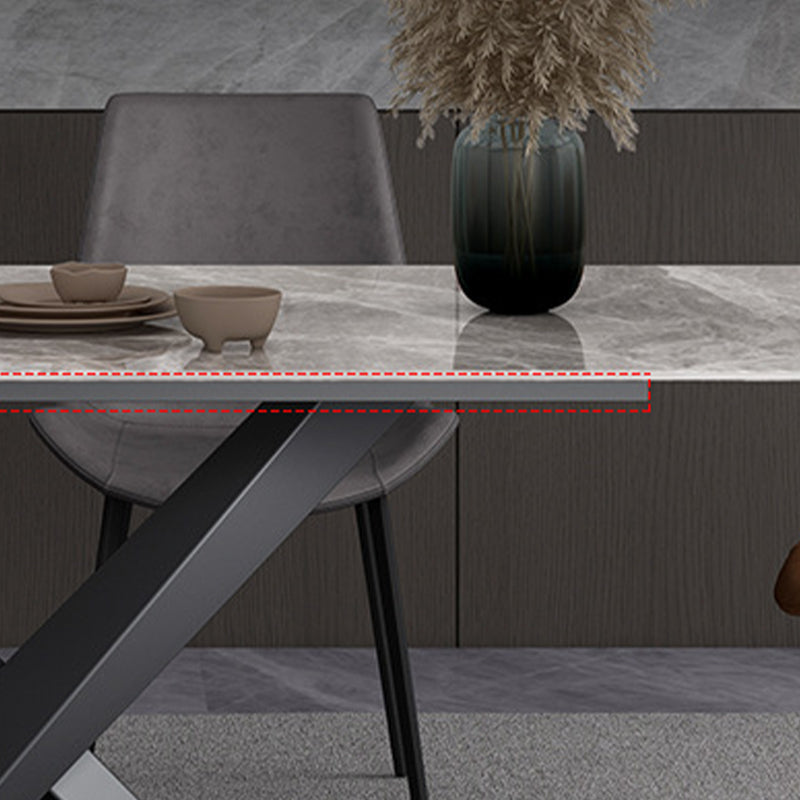 Contemporary 1/4/5/7 Pieces Dining Set Gray Sintered Stone Dining Table for Home Use Clearhalo 'Dining Room Sets' 'Dining Tables & Seating' 'dining_room_set' 'furn' 'furn_dining_room_set' 'Furniture' 'furniture_dining_room_set' 'Kitchen & Dining Furniture' 'kitchen&dining_furn' 'kitchen' 4458833