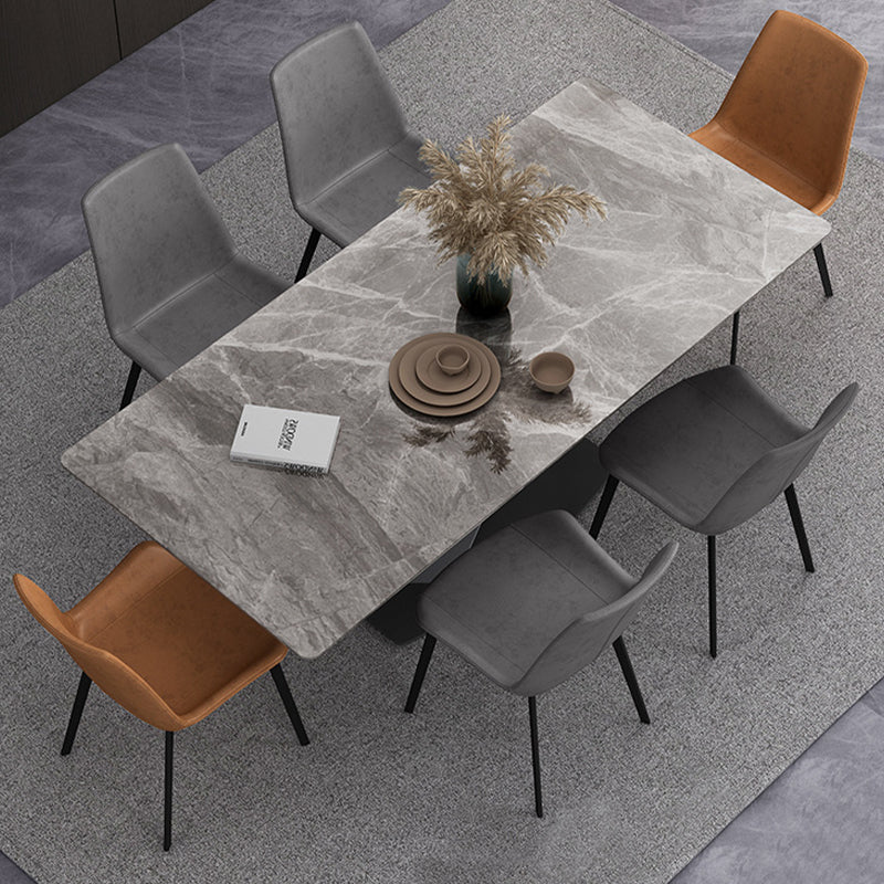 Contemporary 1/4/5/7 Pieces Dining Set Gray Sintered Stone Dining Table for Home Use Clearhalo 'Dining Room Sets' 'Dining Tables & Seating' 'dining_room_set' 'furn' 'furn_dining_room_set' 'Furniture' 'furniture_dining_room_set' 'Kitchen & Dining Furniture' 'kitchen&dining_furn' 'kitchen' 4458838