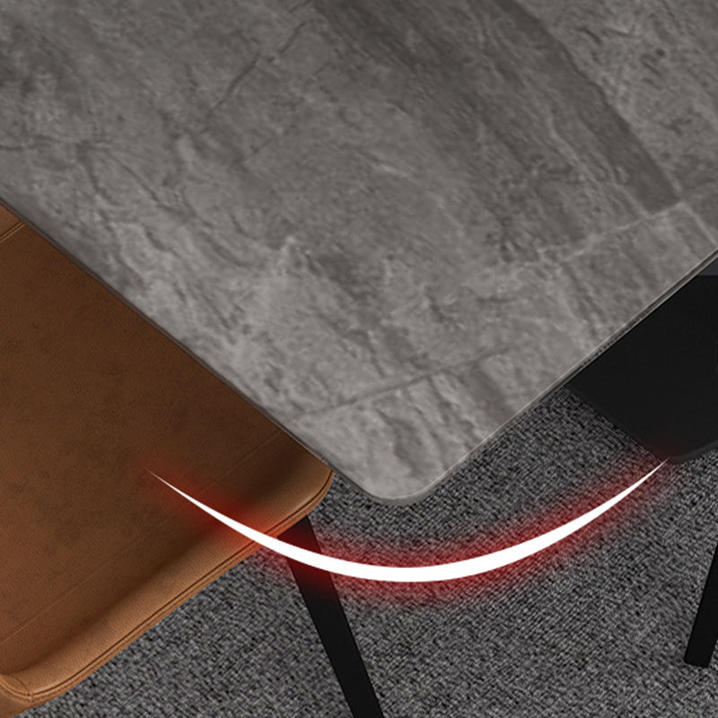 Contemporary 1/4/5/7 Pieces Dining Set Gray Sintered Stone Dining Table for Home Use Clearhalo 'Dining Room Sets' 'Dining Tables & Seating' 'dining_room_set' 'furn' 'furn_dining_room_set' 'Furniture' 'furniture_dining_room_set' 'Kitchen & Dining Furniture' 'kitchen&dining_furn' 'kitchen' 4458839