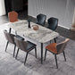 Contemporary 1/4/5/7 Pieces Dining Set Gray Sintered Stone Dining Table 7 Pieces: Table, 6 Chairs Clearhalo 'Dining Room Sets' 'Dining Tables & Seating' 'dining_room_set' 'furn' 'furn_dining_room_set' 'Furniture' 'furniture_dining_room_set' 'Kitchen & Dining Furniture' 'kitchen&dining_furn' 'kitchen' 4458846