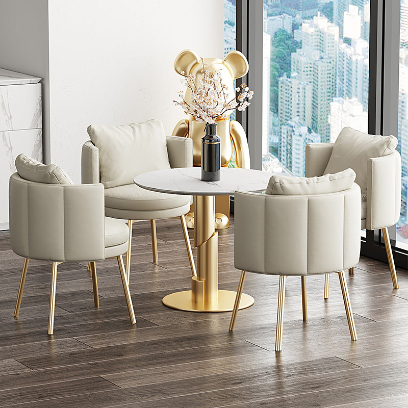 Glam 1/3/4/5 Pieces Dining Set White Sintered Stone Dining Table Clearhalo 'Dining Room Sets' 'Dining Tables & Seating' 'dining_room_set' 'furn' 'furn_dining_room_set' 'Furniture' 'furniture_dining_room_set' 'Kitchen & Dining Furniture' 'kitchen&dining_furn' 'kitchen' 4458869