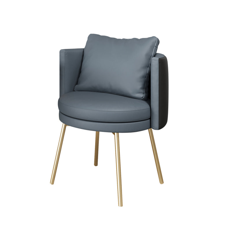 Glam 1/3/4/5 Pieces Dining Set White Sintered Stone Dining Table 1 Blue Chair Clearhalo 'Dining Room Sets' 'Dining Tables & Seating' 'dining_room_set' 'furn' 'furn_dining_room_set' 'Furniture' 'furniture_dining_room_set' 'Kitchen & Dining Furniture' 'kitchen&dining_furn' 'kitchen' 4458875