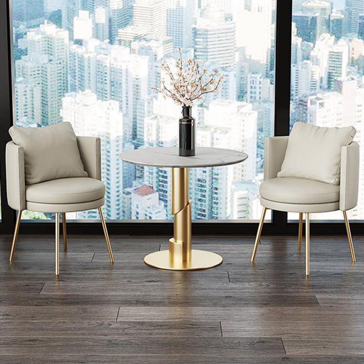 Glam 1/3/4/5 Pieces Dining Set White Sintered Stone Dining Table Clearhalo 'Dining Room Sets' 'Dining Tables & Seating' 'dining_room_set' 'furn' 'furn_dining_room_set' 'Furniture' 'furniture_dining_room_set' 'Kitchen & Dining Furniture' 'kitchen&dining_furn' 'kitchen' 4458883