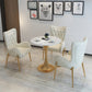 1/3/4/5 Pcs Metal Glam Dining Room Set with Round Table Dinette Set 4 Pieces: Table, 3 White Chairs Clearhalo 'Dining Room Sets' 'Dining Tables & Seating' 'dining_room_set' 'furn' 'furn_dining_room_set' 'Furniture' 'furniture_dining_room_set' 'Kitchen & Dining Furniture' 'kitchen&dining_furn' 'kitchen' 4458890