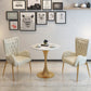 1/3/4/5 Pcs Metal Glam Dining Room Set with Round Table Dinette Set 3 Pieces: Table, 2 White Chairs Clearhalo 'Dining Room Sets' 'Dining Tables & Seating' 'dining_room_set' 'furn' 'furn_dining_room_set' 'Furniture' 'furniture_dining_room_set' 'Kitchen & Dining Furniture' 'kitchen&dining_furn' 'kitchen' 4458891