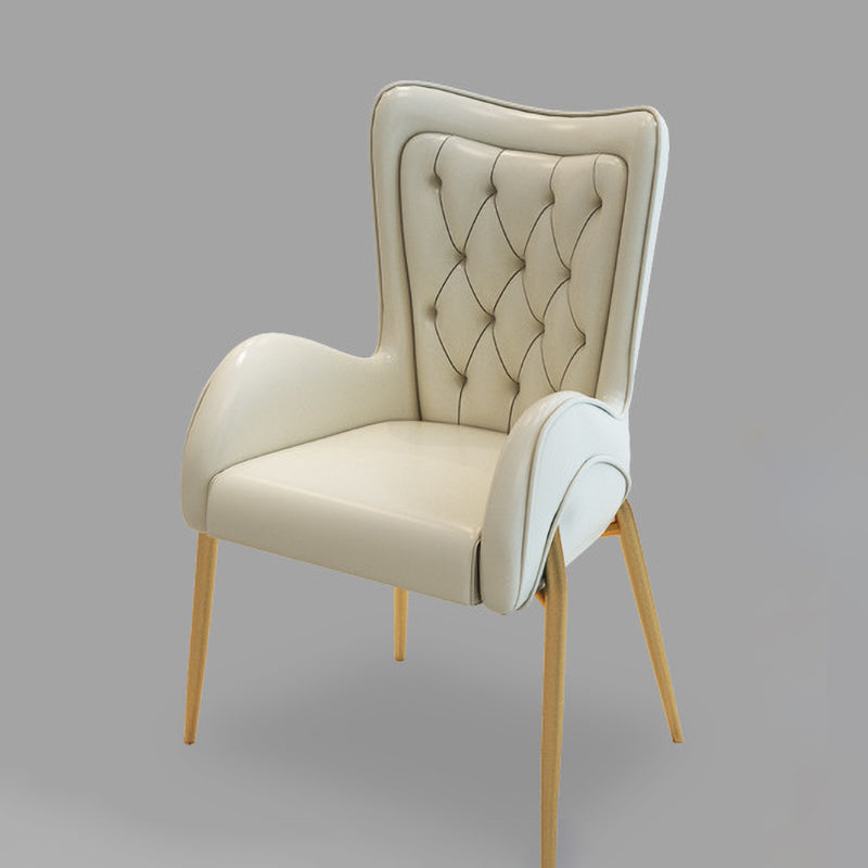 1/3/4/5 Pcs Metal Glam Dining Room Set with Round Table Dinette Set 1 White Chair Clearhalo 'Dining Room Sets' 'Dining Tables & Seating' 'dining_room_set' 'furn' 'furn_dining_room_set' 'Furniture' 'furniture_dining_room_set' 'Kitchen & Dining Furniture' 'kitchen&dining_furn' 'kitchen' 4458892