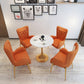 1/3/4/5 Pcs Metal Glam Dining Room Set with Round Table Dinette Set 5 Pieces: Table, 4 Orange Chairs Clearhalo 'Dining Room Sets' 'Dining Tables & Seating' 'dining_room_set' 'furn' 'furn_dining_room_set' 'Furniture' 'furniture_dining_room_set' 'Kitchen & Dining Furniture' 'kitchen&dining_furn' 'kitchen' 4458896