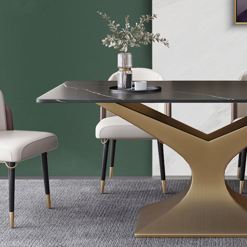 Luxury 1/2/5/ Pieces Dining Set Sintered Stone Dining Table Set with Leather Chairs Clearhalo 'Dining Room Sets' 'Dining Tables & Seating' 'dining_room_set' 'furn' 'furn_dining_room_set' 'Furniture' 'furniture_dining_room_set' 'Kitchen & Dining Furniture' 'kitchen&dining_furn' 'kitchen' 4458915